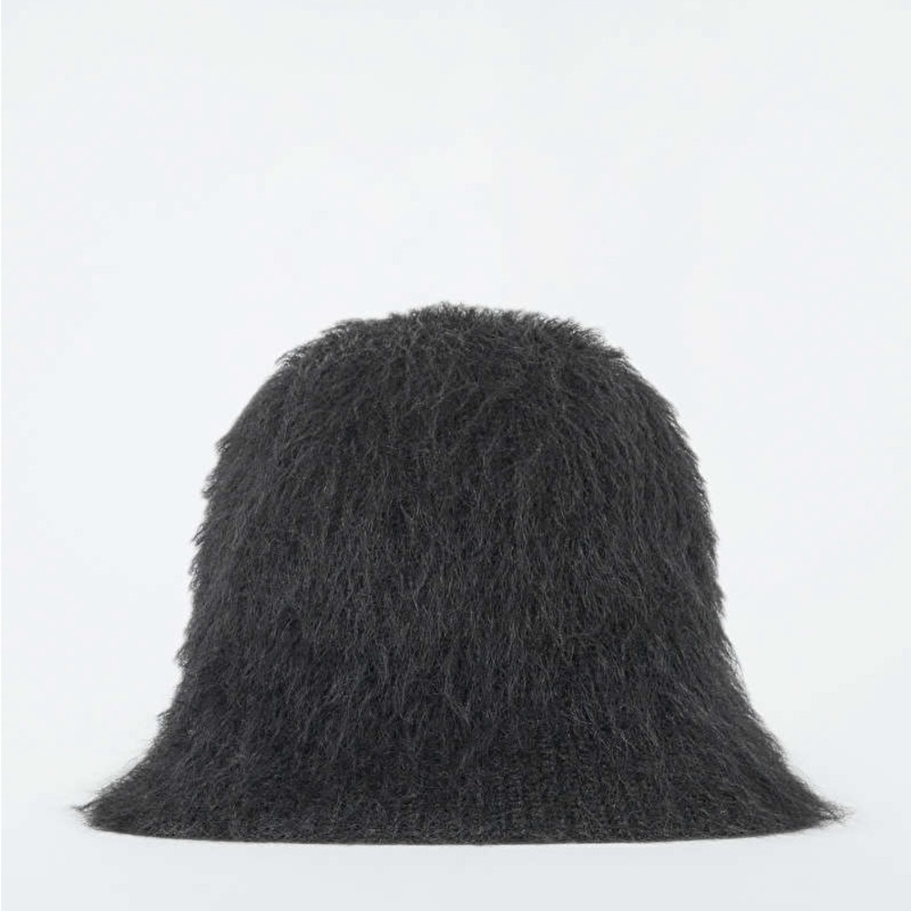 COS Black Mohair Bucket Hat